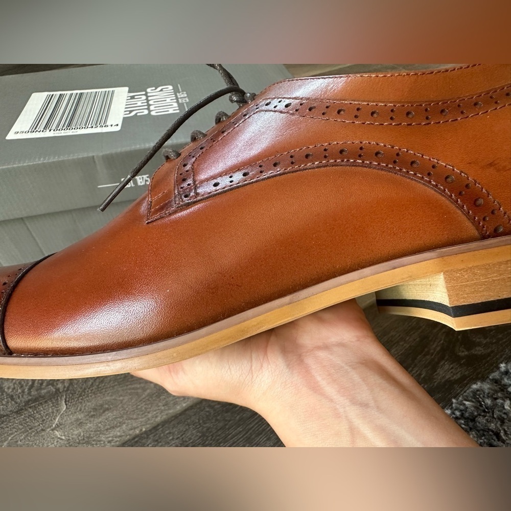 Stacy Adams lace up round toe men’s shoes cognac 13M - Picture 8 of 9